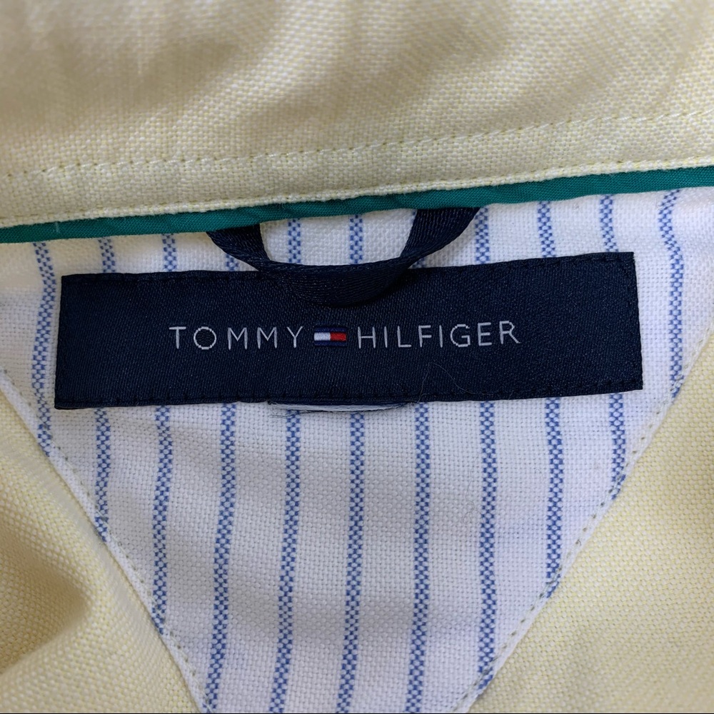 Tommy Hilfiger Oxford Button Down Yellow Shirt Size XL - Picture 7 of 9